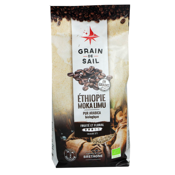 Café Bio Grain de Sail Ethiopie Moka Limu en grains - 500g