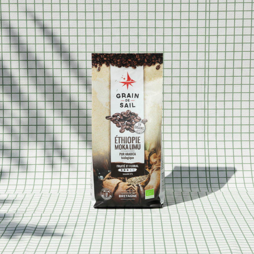 Café Bio Grain de Sail Ethiopie Moka Limu en grains - 500g