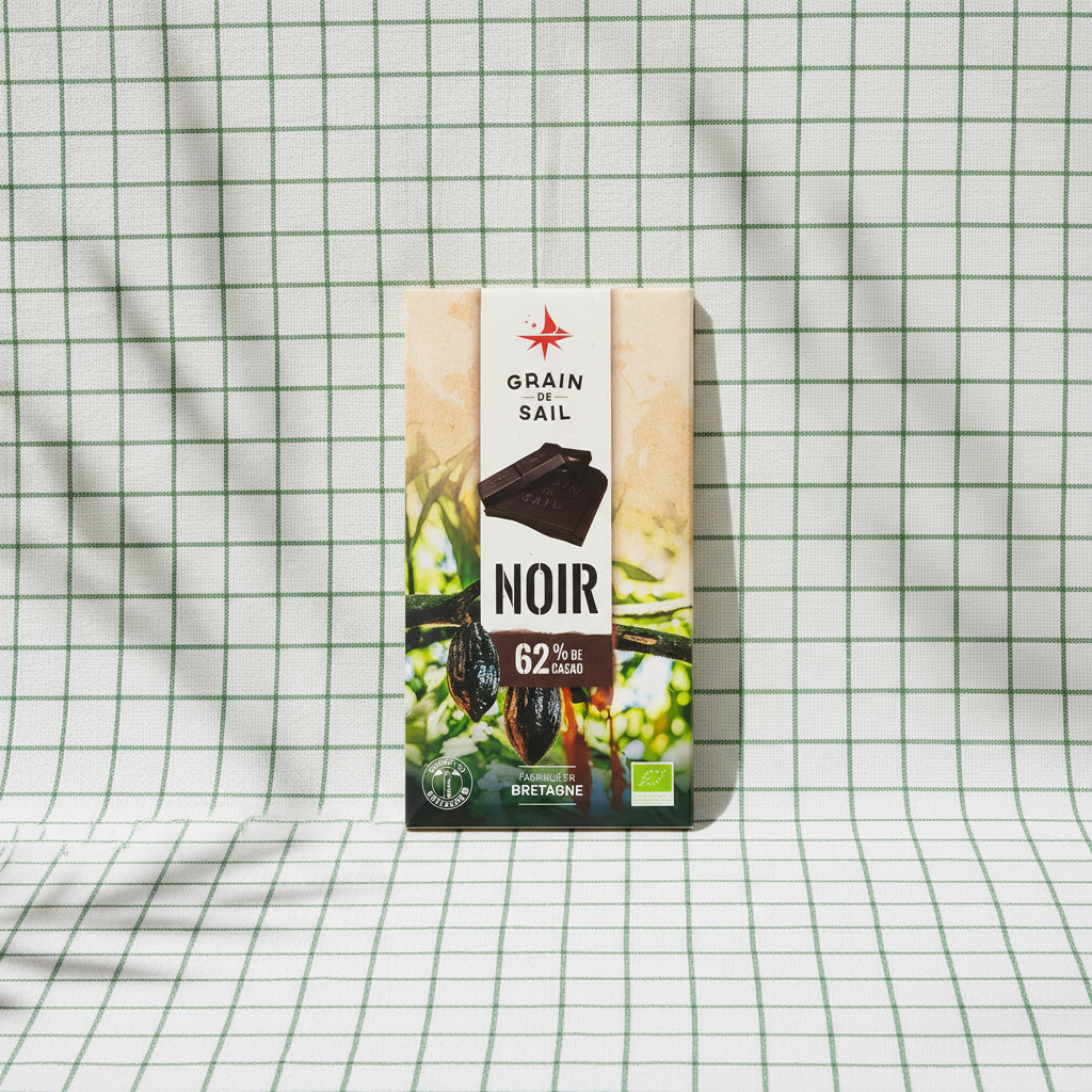 Chocolat Bio Grain de Sail Tablette Grain de Sail NOIR 62%