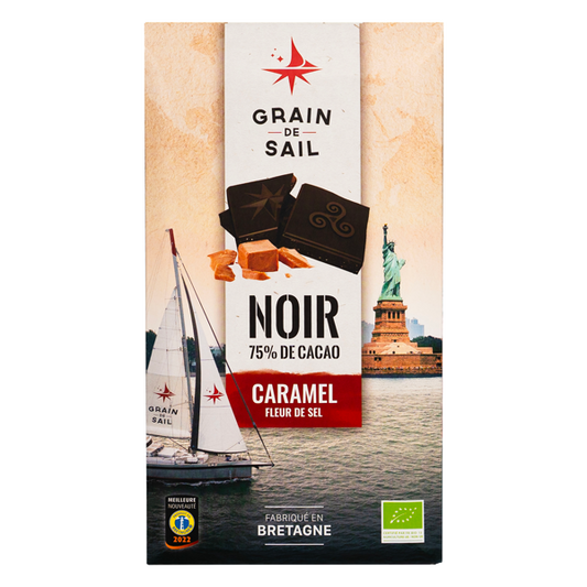 Chocolat Bio Grain de Sail Tablette Noir caramel & fleur de sel