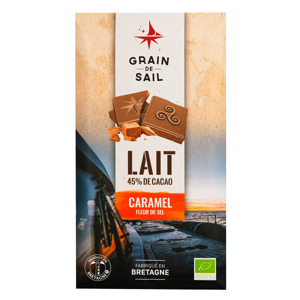 Chocolat Bio Grain de Sail Tablette LAIT caramel & fleur de sel