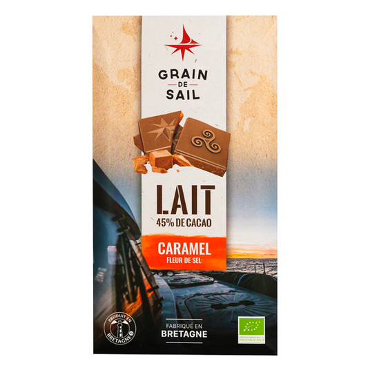Chocolat Bio Grain de Sail Tablette LAIT caramel & fleur de sel