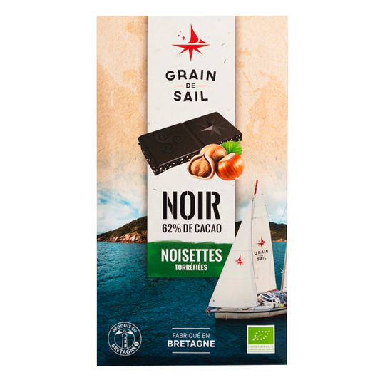 Chocolat Bio Grain de Sail Tablette  Noir noisettes torréfiées